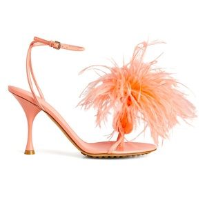 Bottega Veneta Feather Dot Sandals in flamingo